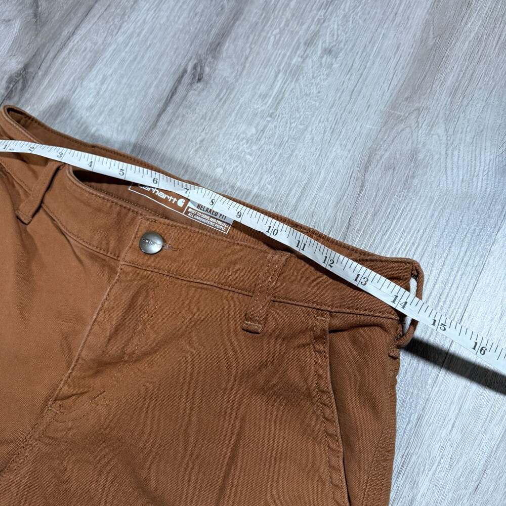 Womens Carhartt Relaxed Fit Duck Carpenter Pants Distressed Paint - Picture 7 of 9